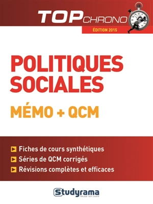 Politiques sociales, mémo + QCM : édition 2015 - Michelle Gagnadoux