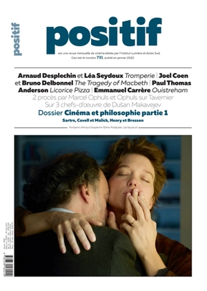 Positif, n° 731. Cinéma et philosophie : partie 1 : Sartre, Cavell et Malick, Henry et Bresson