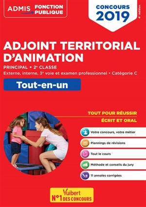 Adjoint territorial d'animation principal, 2e classe : externe, interne, 3e voie et examen professionnel, catégorie C : tout-en-un, concours 2019 - Alain Pena