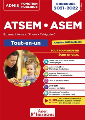 ATSEM, ASEM : externe, interne et 3e voie, catégorie C : tout-en-un, concours 2021-2022 - Elodie Laplace
