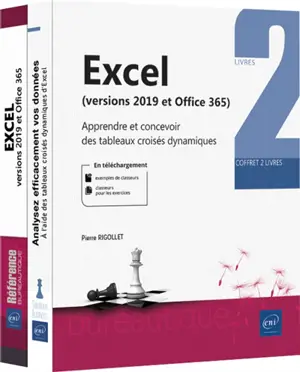 Excel (versions 2019 et Office 365) : apprendre et concevoir des tableaux croisés dynamiques : coffret 2 livres - Pierre Rigollet