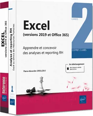 Excel 2019 : apprendre et concevoir des analyses et reporting RH : coffret 2 livres - Pierre Rigollet