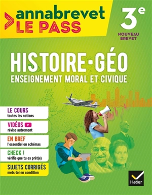 Histoire géographie, enseignement moral et civique 3e : nouveau brevet - Marielle Chevallier