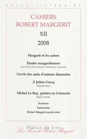 Cahiers Robert Margerit, n° 12