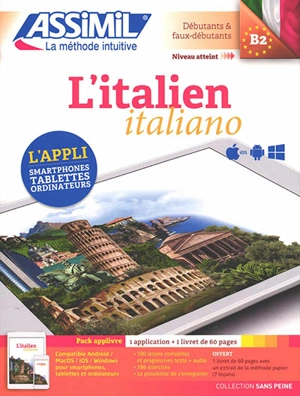 L'italien : débutants & faux débutants, niveau atteint B2 : pack applivre - Federico Benedetti