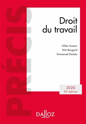 Droit du travail : 2020 - Gilles Auzero