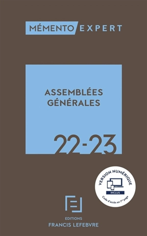 Assemblées générales 2022-2023 - Editions Francis Lefebvre