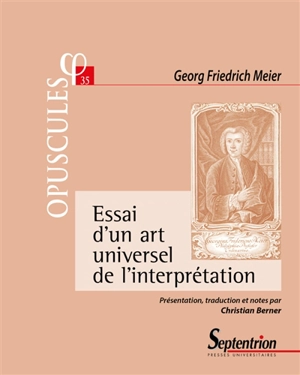 Essai d'un art universel de l'interprétation - Georg Friedrich Meier