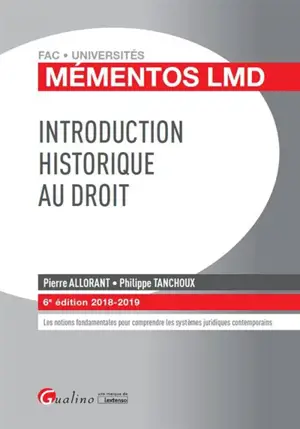 Introduction historique au droit : 2018-2019 - Pierre Allorant