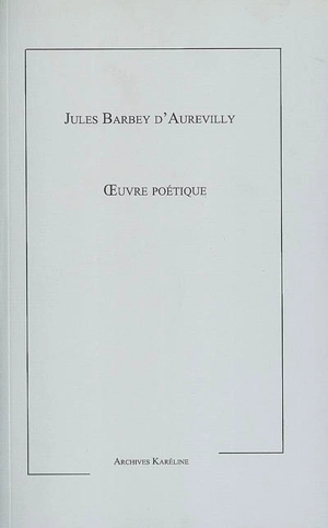 Poëmes - Jules Barbey d'Aurevilly