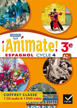 Animate ! espagnol 3e, cycle 4, A2 vers B1 : coffret classe 1 CD audio & 1 DVD vidéo - Vincent Bund