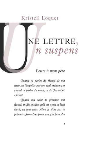 Une lettre, un suspens - Kristell Loquet