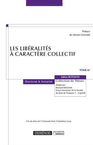 Les libéralités à caractère collectif - Julien Boisson