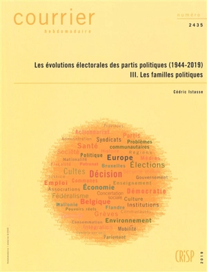 Courrier hebdomadaire, n° 2435. Les évolutions électorales des partis politiques (1944-2019) : 3, les familles politiques - Cédric Istasse