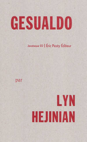 Gesualdo - Lyn Hejinian