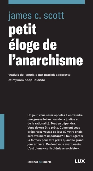 Petit éloge de l'anarchisme - James C. Scott