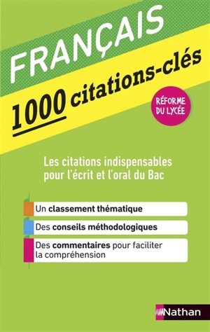 Français : 1.000 citations-clés : réforme du lycée - Denis Huisman