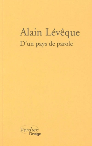 D'un pays de parole - Alain Lévêque