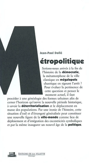 Métropolitique - Jean-Paul Dollé