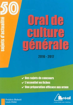 Oral de culture générale : 50 sujets d'actualité - Frédéric Bialecki