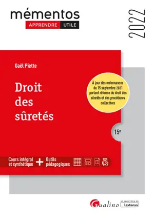 Droit des sûretés : 2022 - Gaël Piette