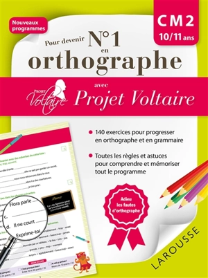 Pour devenir n° 1 en orthographe avec Projet Voltaire : CM2, 10-11 ans - Aurore Ponsonnet