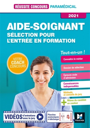 Aide-soignant : sélection pour l'entrée en formation 2021 : tout-en-un ! - Jackie Pillard