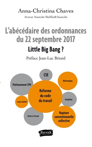 L'abécédaire des ordonnances du 22 septembre 2017 : little big bang ? - Anna-Christina Chaves