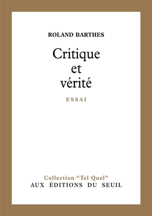 Critique et vérité - Roland Barthes
