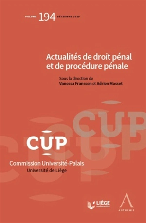 Actualités de droit pénal et de procédure pénale