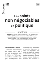 Les points non négociables en politique - Benoît 16