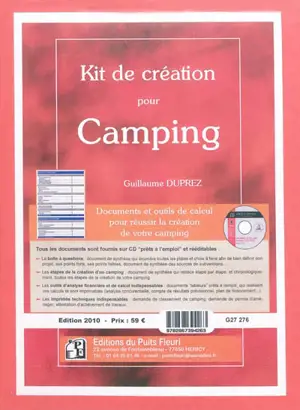 Kit de création pour camping : documents et outils de calcul pour réussir la création de votre camping - Guillaume Duprez