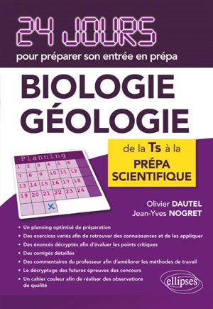 Biologie, géologie : 24 jours pour préparer son entrée en prépa - Olivier Dautel