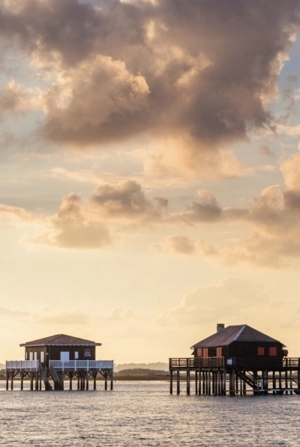 Deux cabanes tchanquées, bassin d'Arcachon - Frédéric Ruault