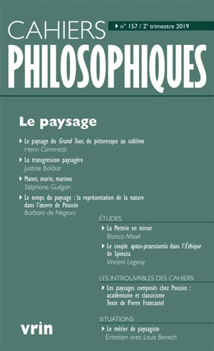 Cahiers philosophiques, n° 157. Le paysage