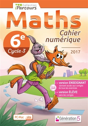 Cahier numérique : maths 6e, cycle 3 : version site - Katia Hache