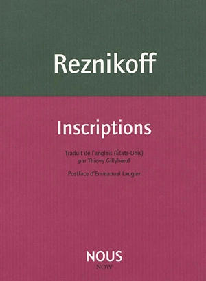 Inscriptions. Cà et là - Charles Reznikoff