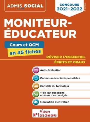 Moniteur-éducateur : cours et QCM en 45 fiches : concours 2021-2022 - Claude Charroin