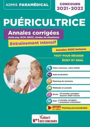 Puéricultrice : annales corrigées, entraînement intensif : concours 2021-2022 - Richard Guçek