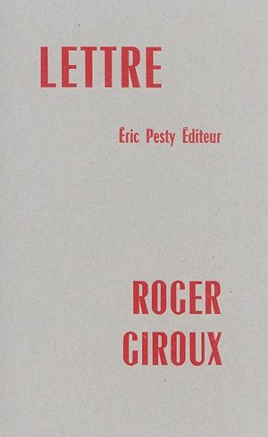 Lettre - Roger Giroux