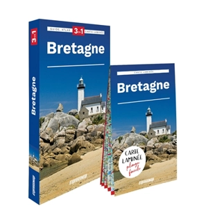 Bretagne : 3 en 1 : guide, atlas, carte laminée - Marjolaine Petit