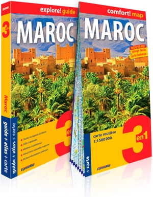 Maroc : 3 en 1 : guide + atlas + carte - Elzbieta Wszeborowska