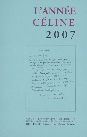 Année Céline (L'), n° 2007 - Louis-Ferdinand Céline