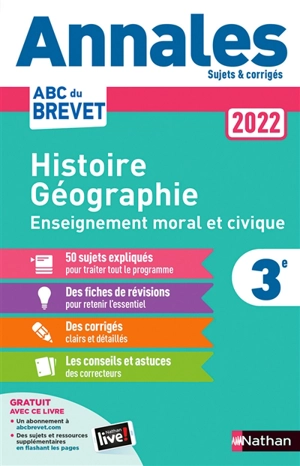 Histoire géographie, enseignement moral et civique 3e : annales 2022 - Grégoire Pralon