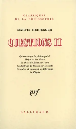 Questions. Vol. 2 - Martin Heidegger