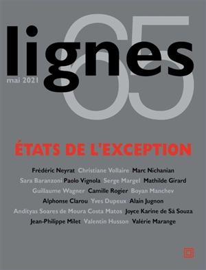 Lignes, n° 65. Etats de l'exception