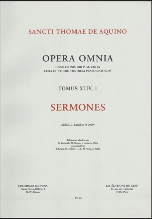 OPERA OMNIA - TOME 44,1 SERMONES - THOMAS D'AQUIN