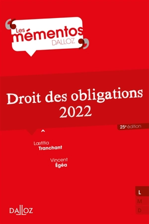 Droit des obligations : 2022 - Laetitia Tranchant