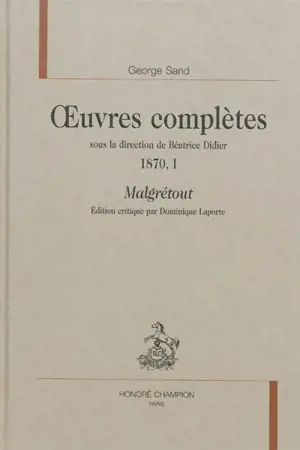 Oeuvres complètes. 1870 (1) - George Sand