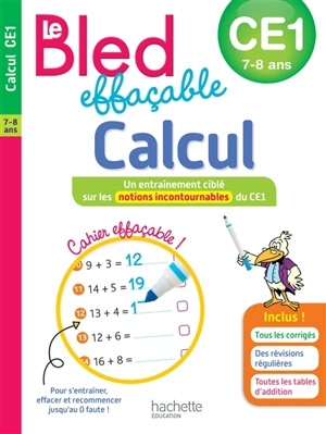 Le Bled effaçable, calcul, CE1, 7-8 ans - Stéphanie Neumayer